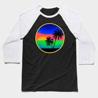 80s Sunset 3 Baseball T-Shirt